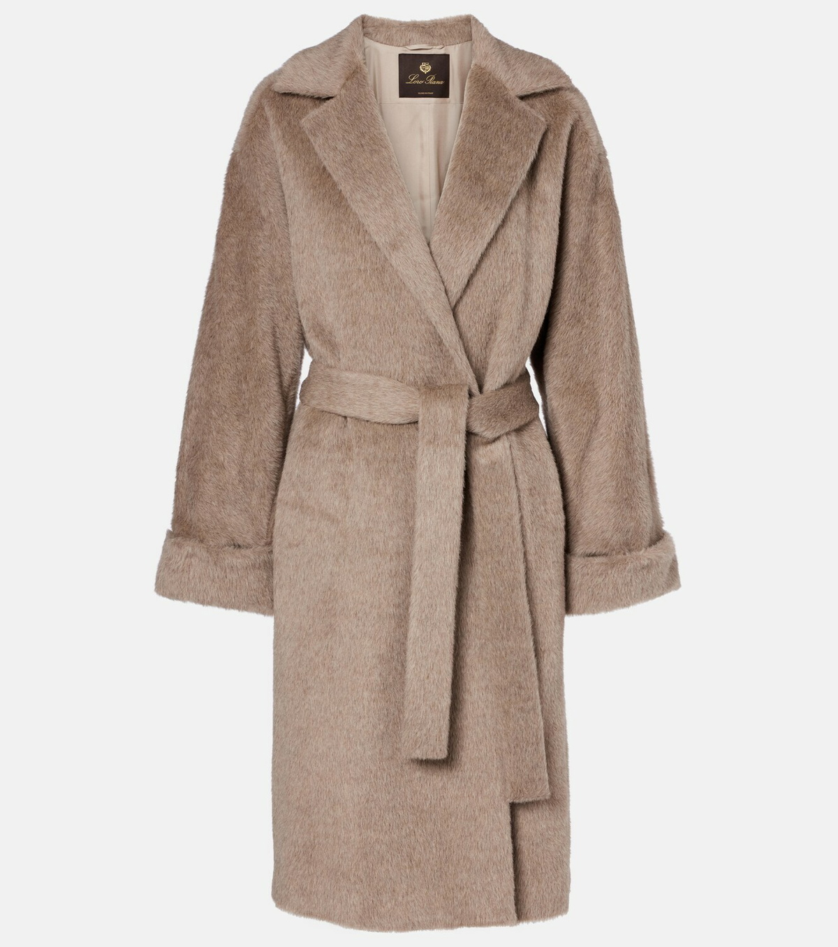 Loro Piana Maria alpaca and wool wrap coat