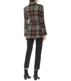 CO - Checked wool-flannel belted blazer