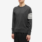 Thom Browne Men's Classic Merino Crew Knit in Dark Grey