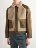 RRL - Fleece-Trimmed Denim Jacket - Brown