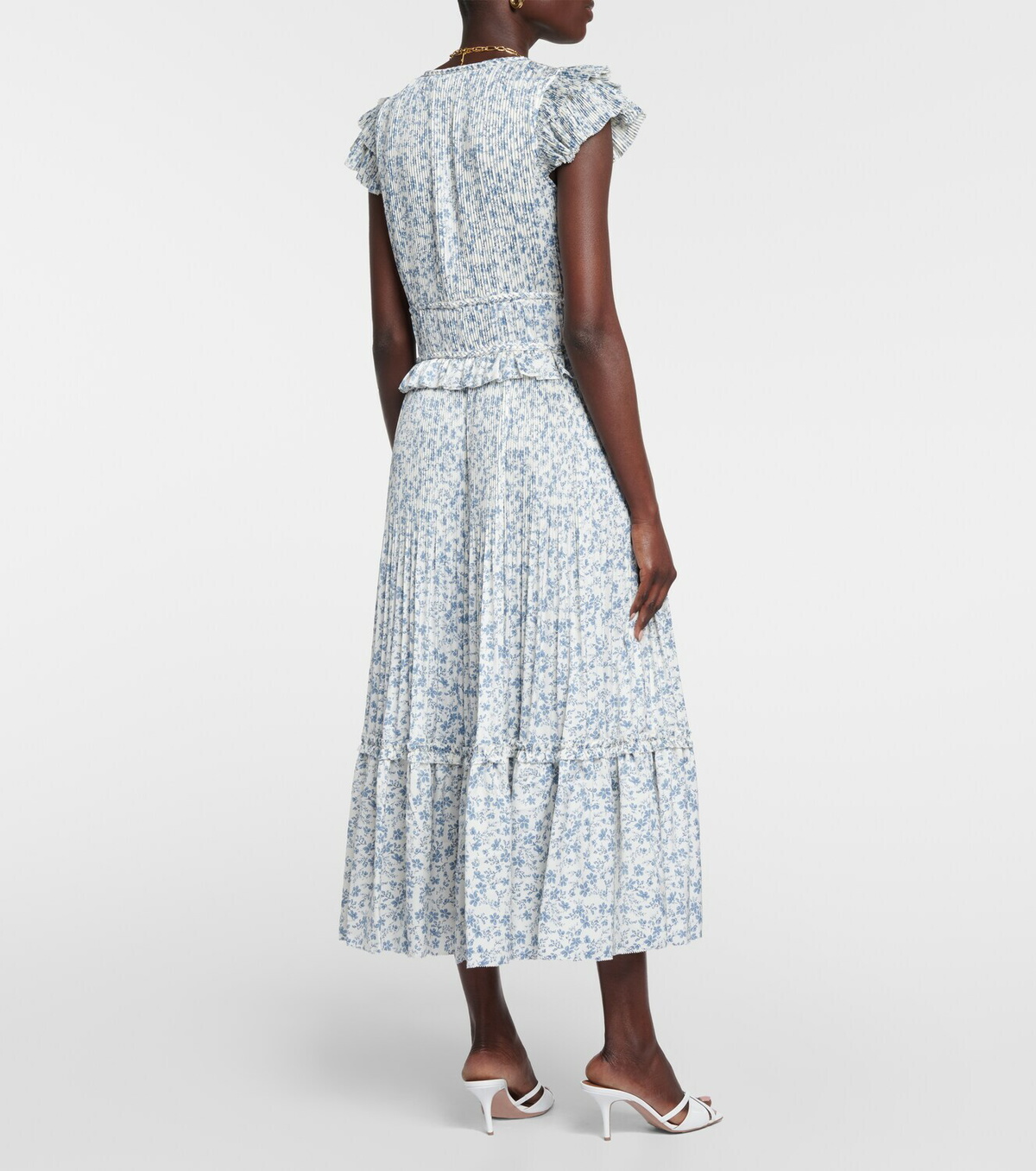 【送料 関税込】POLO RALPH LAUREN Floral cotton midi dress POLO RALPH LAUREN Bloom Gathered Floral Cotton Cocktail Midi