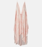 Balmain Printed asymmetric maxi dress