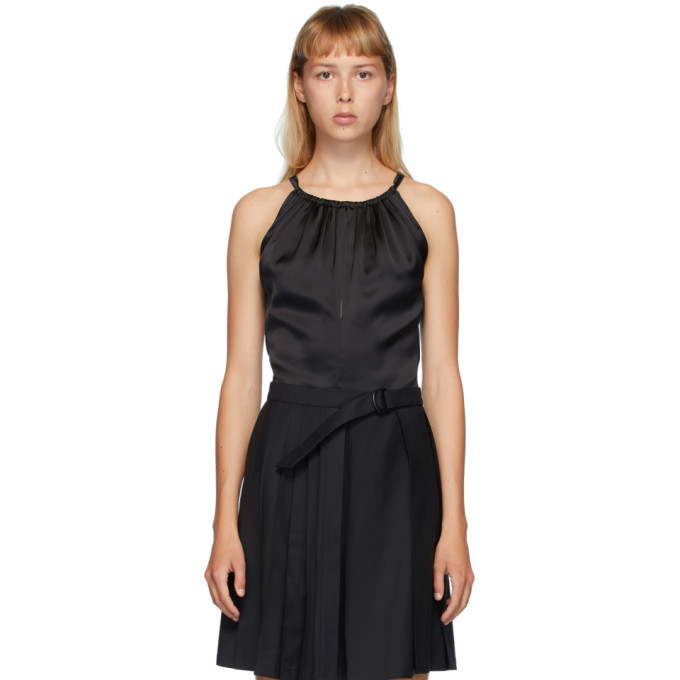 Situationist Black Silk Tank Top