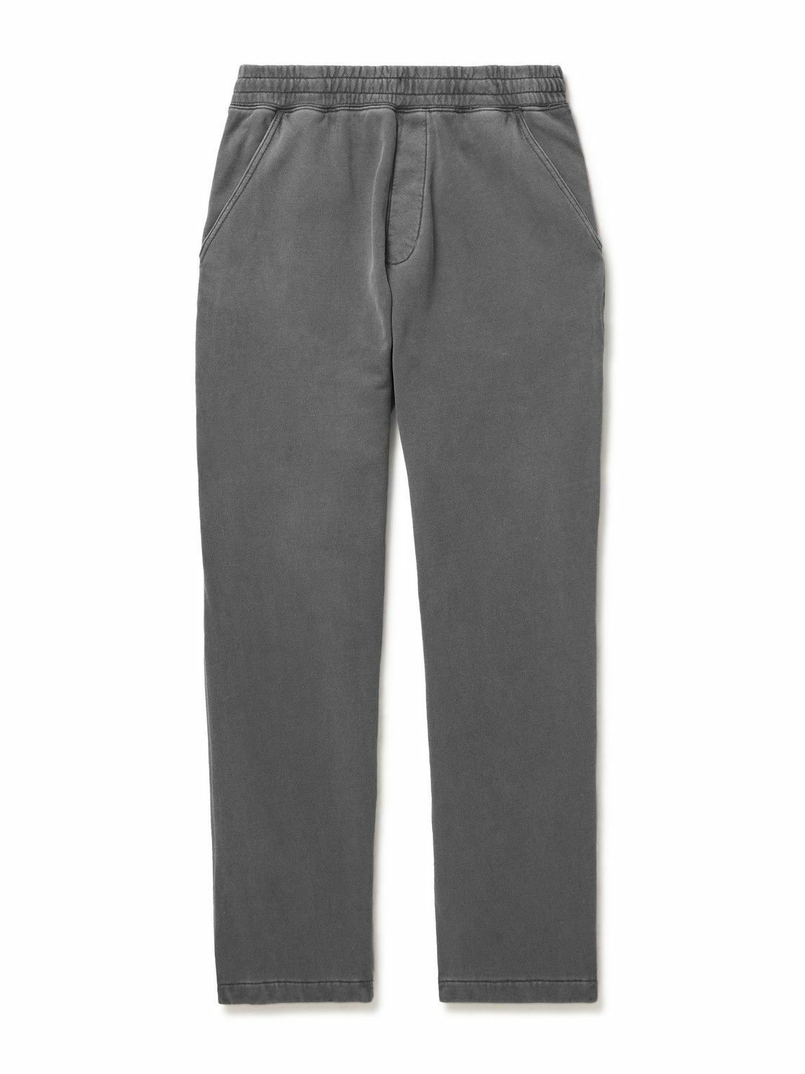 Photo: Carhartt WIP - Arling Wide-Leg Garment-Dyed Cotton-Jersey Sweatpants - Gray
