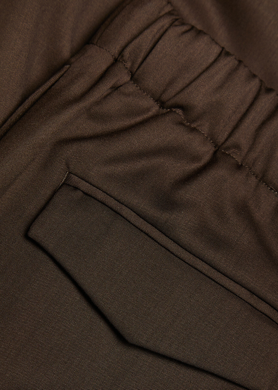 Lardini Tapered-leg Cotton Trousers Brown