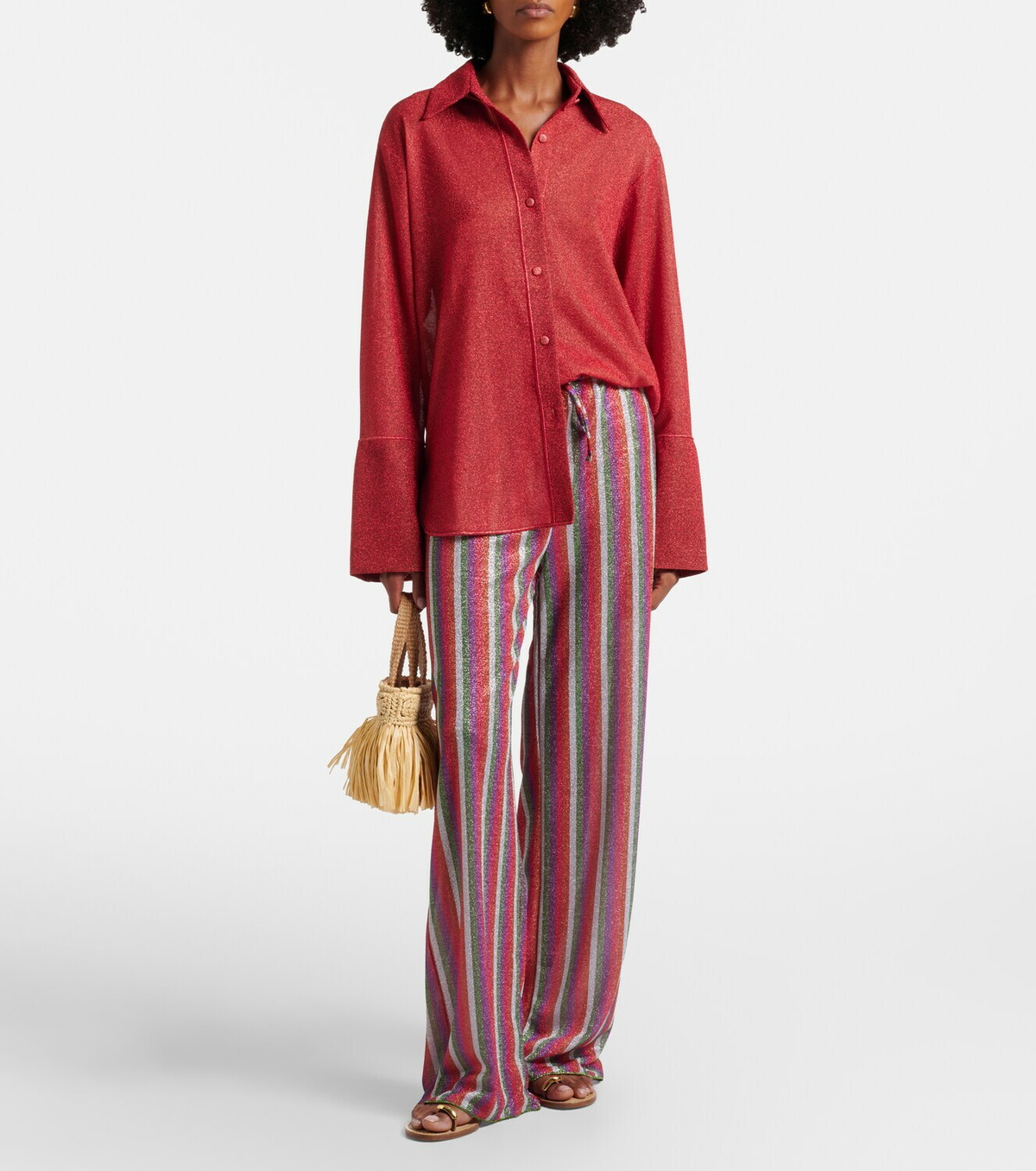Oséree Lumière striped wide-leg pants