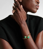 Marina B Trisolina Bypass 18kt gold cuff bracelet with diamonds and chrysoprase