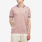 Fred Perry Men's Twin Tipped Polo Shirt in Dusty Rose Pink/Black
