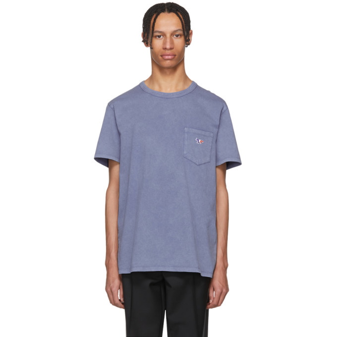 Photo: Maison Kitsune Blue Washed Bleach Pocket T-Shirt