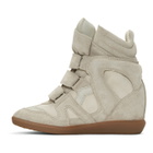 Isabel Marant Ecru Suede Beckett Wedge Sneakers