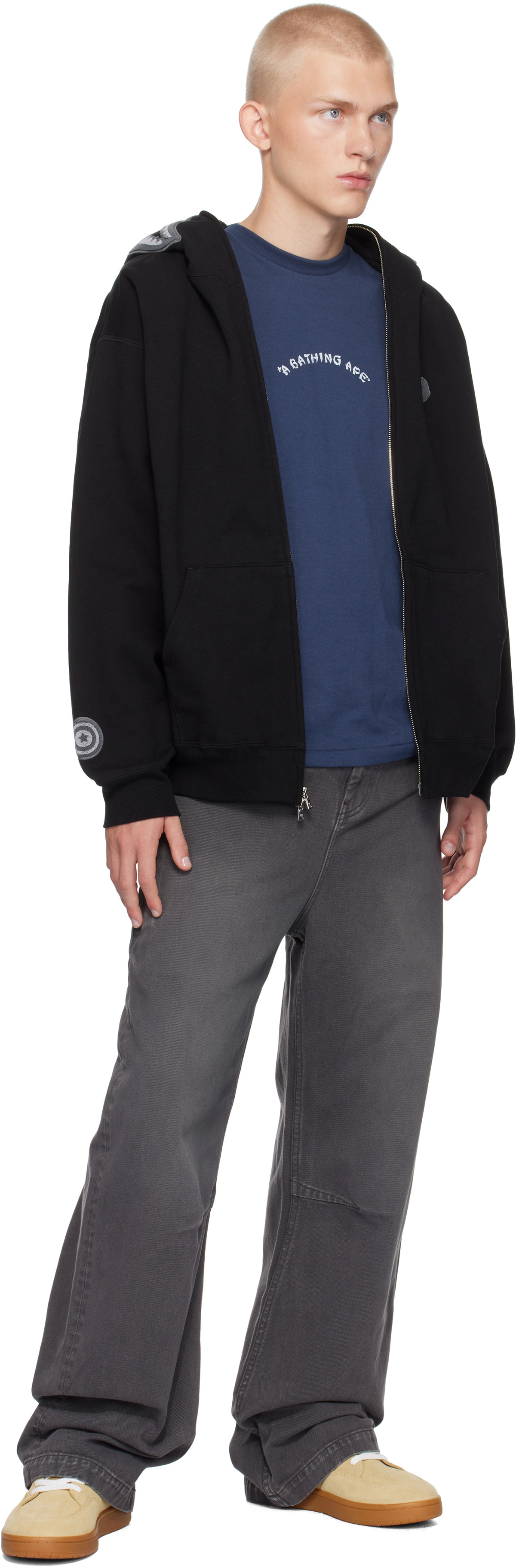 APE HEAD ONE POINT CROPPED ZIP HOODIE L A BATHING APE（ア