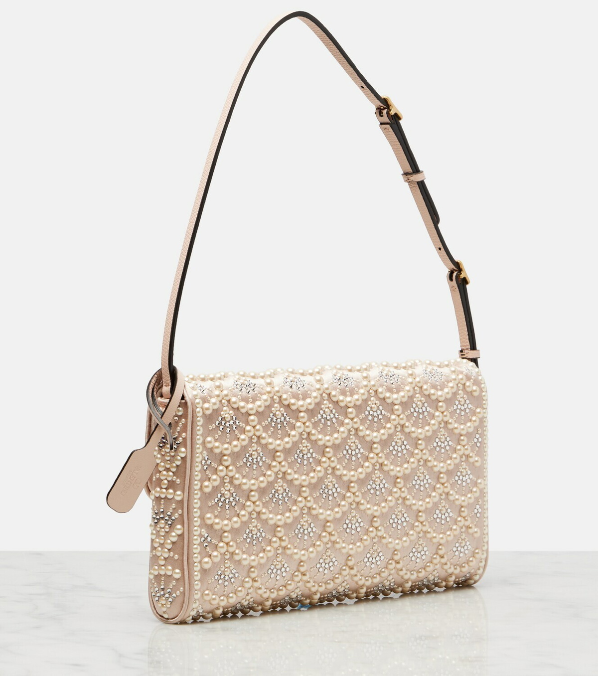 Valentino Garavani DeVain Small embellished satin shoulder bag