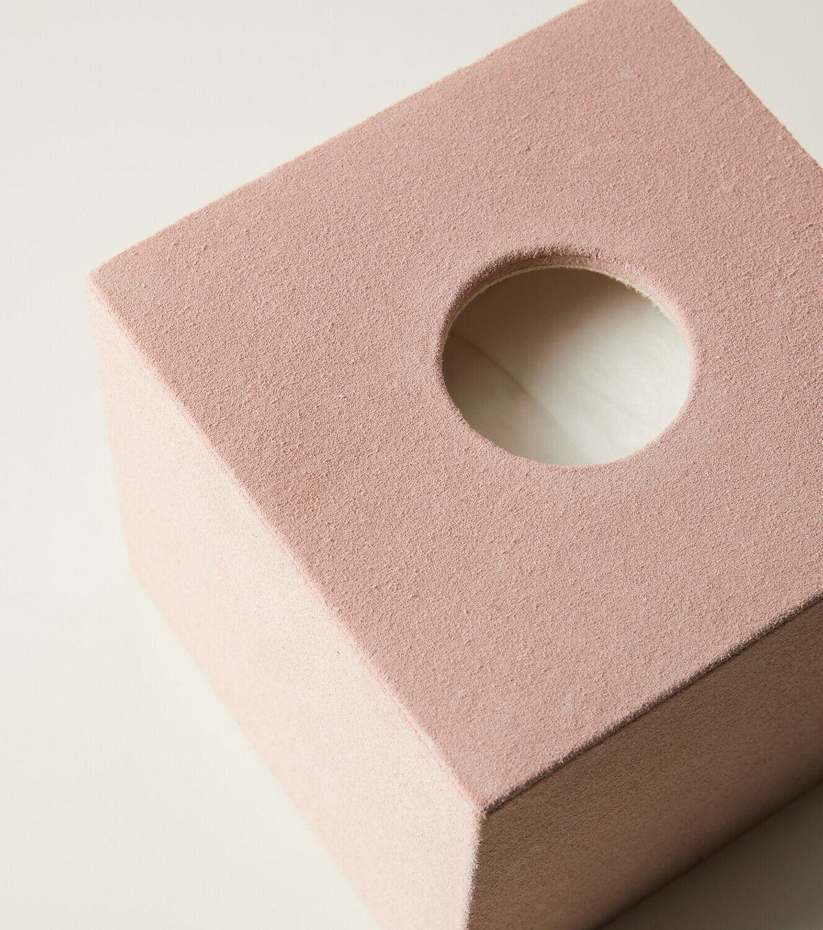 Michaël Verheyden Niez Cube suede and wooden tissue box