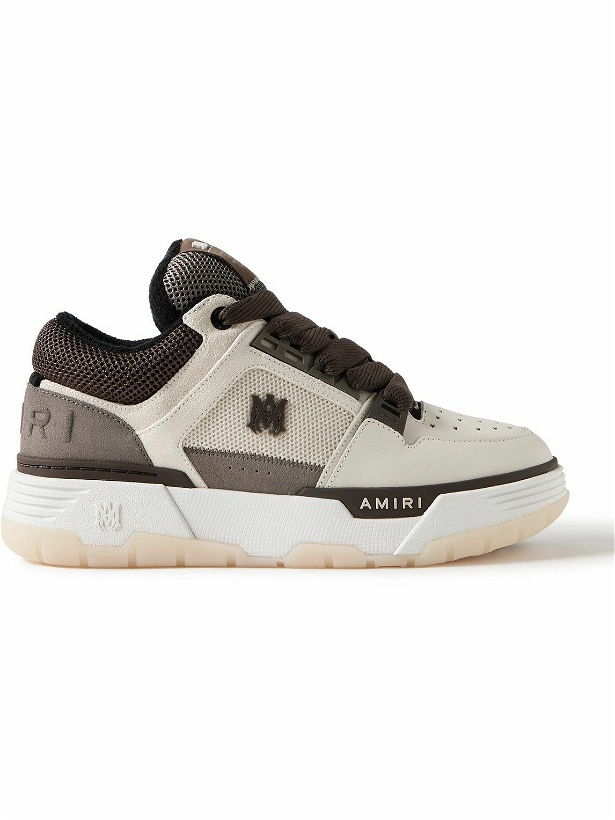 Photo: AMIRI - MA-1 Mesh, Leather and Suede Sneakers - Neutrals