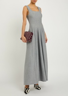Khaite Jodie Wool Midi Dress Bright Brown