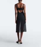Dolce&Gabbana Lace-trimmed silk-blend midi dress