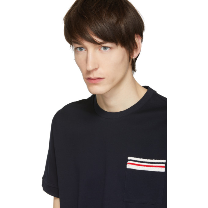 Moncler Gamme Bleu Navy Flag Pocket T-Shirt