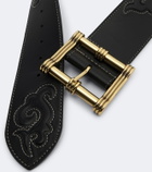 Etro Embroidered leather belt