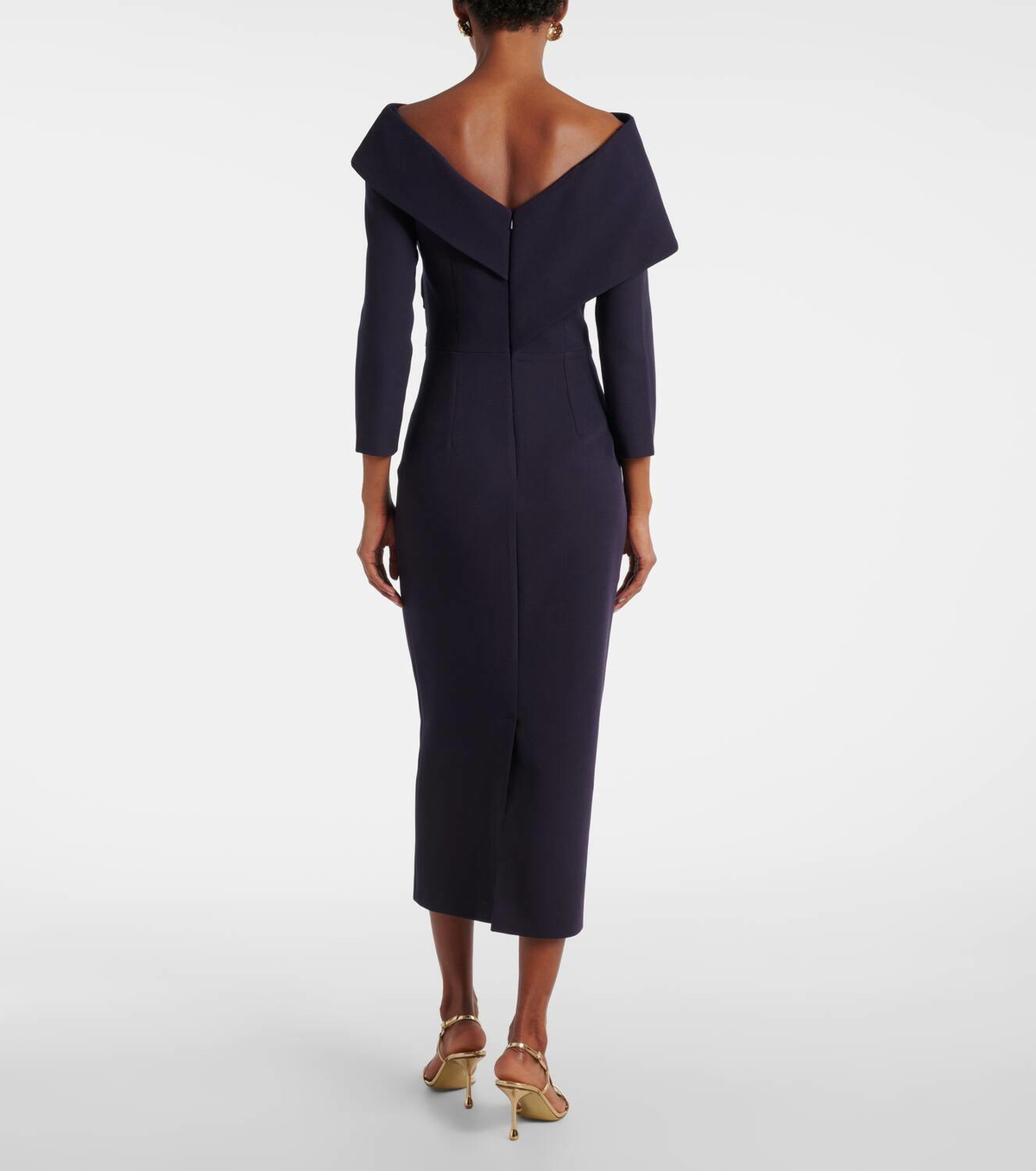 Safiyaa Off-shoulder crêpe midi dress Safiyaa