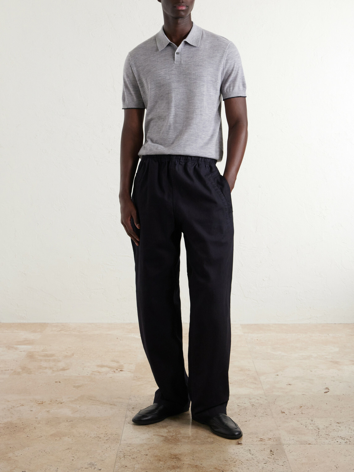 James Perse - Cashmere Polo Shirt - Gray