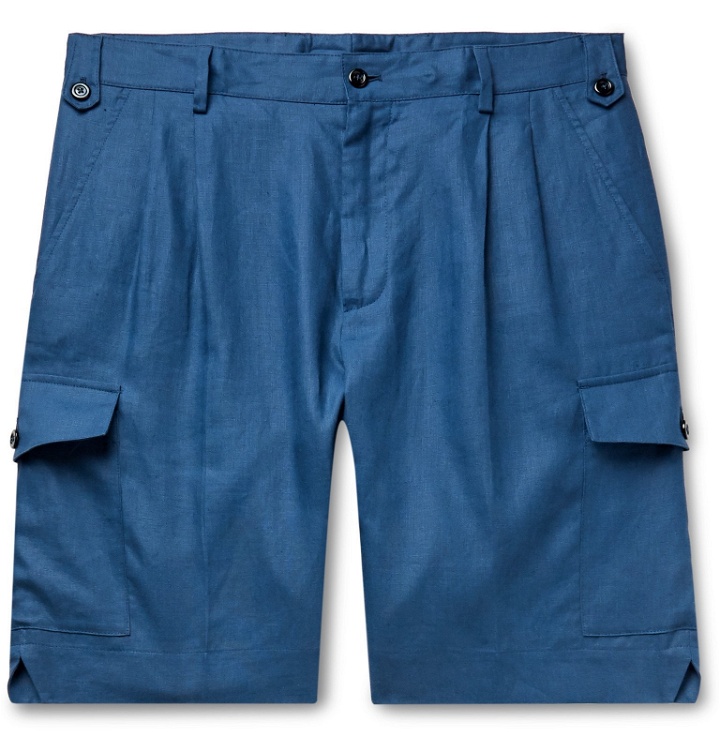 Photo: Dolce & Gabbana - Linen Shorts - Blue