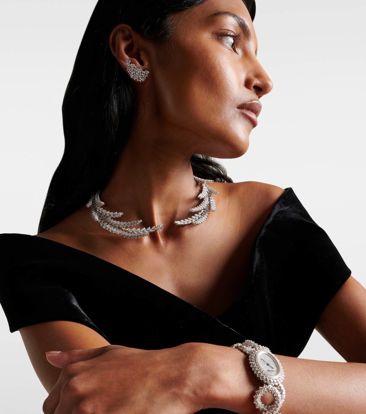 Yeprem Y-Couture 18kt white gold choker with diamonds
