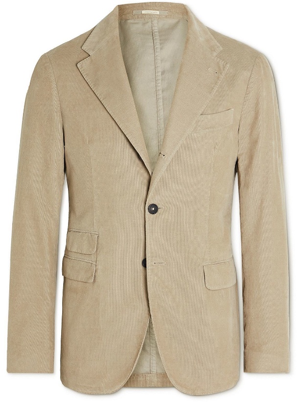 Photo: Massimo Alba - Unstructured Cotton-Corduroy Suit Jacket - Neutrals