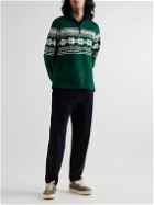 Polo Ralph Lauren - Printed Cotton-Jersey Half-Zip Sweatshirt - Green