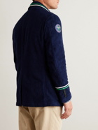 Polo Ralph Lauren - Wimbledon Appliquéd Logo-Embroidered Wool and Linen-Blend Blazer - Blue