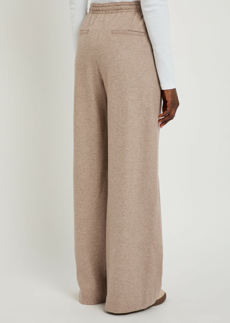 Vince Drawstring Wide-leg Wool-blend Trousers Marzipan