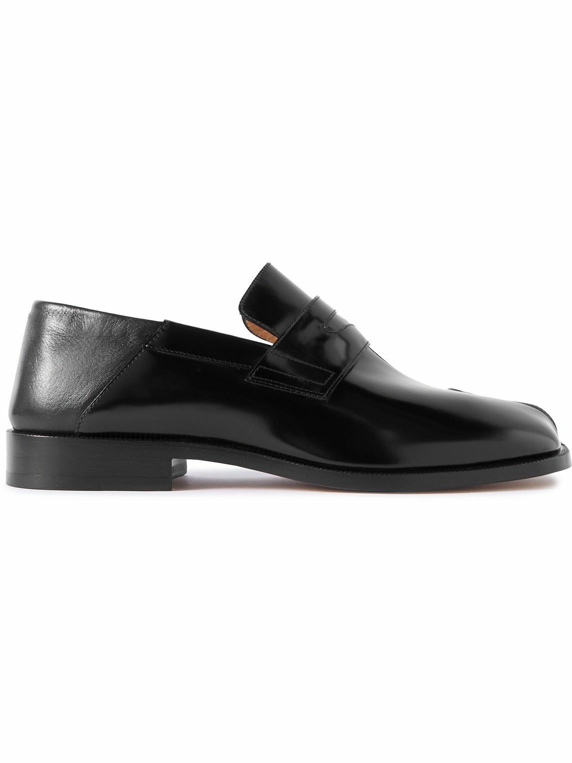 Maison Margiela - Tabi Split-Toe Patent-Leather Loafers - Black Maison ...
