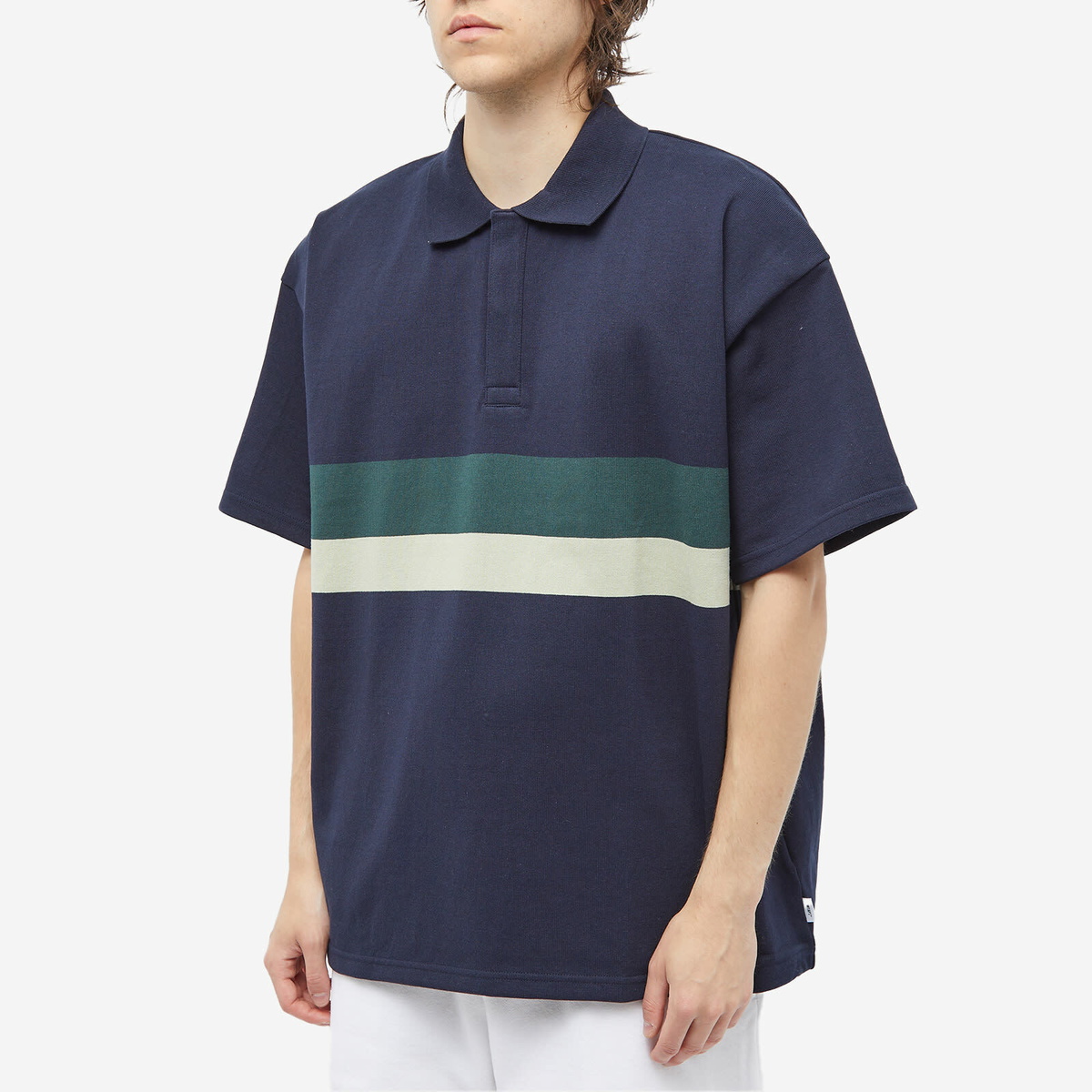 WTAPS Men's 09 Stripe Polo Shirt in Navy WTAPS