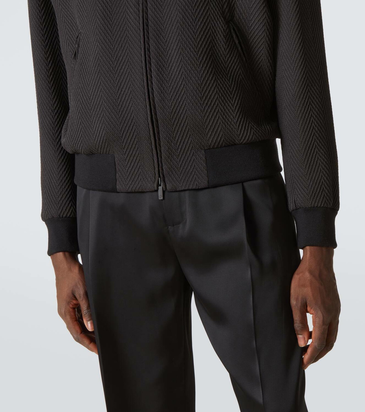 Giorgio Armani Chevron silk-blend blouson Giorgio Armani