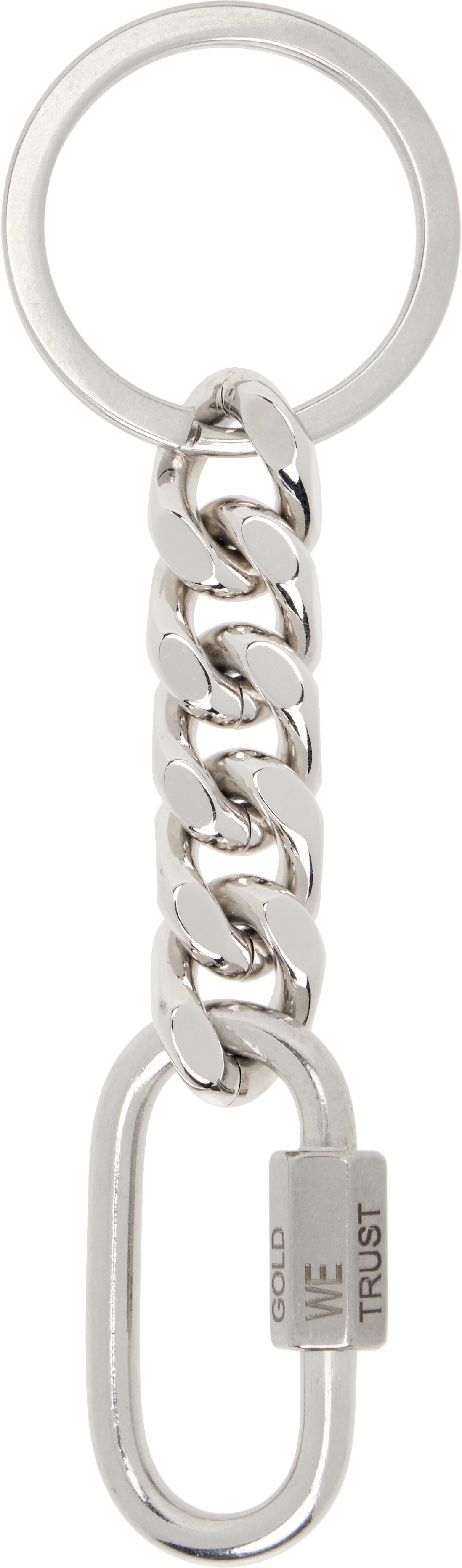 IN GOLD WE TRUST PARIS Silver Curb Chain Keychain