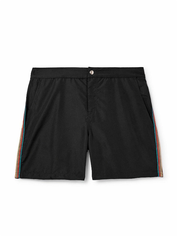 Photo: Paul Smith - Slim-Fit Mid-Length Striped Recycled Swim Shorts - Unknown