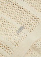 Nahmias Intarsia Open-knit Cotton Shirt Ivory