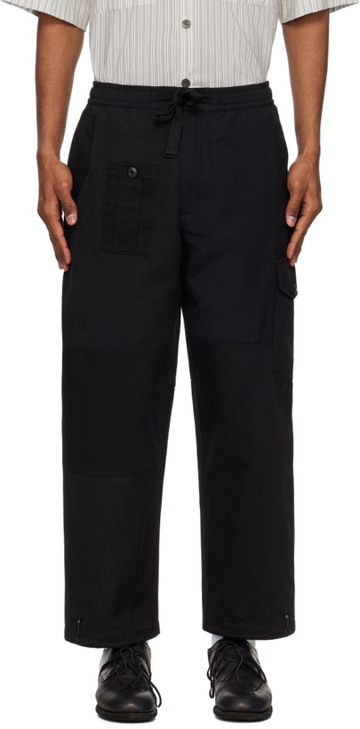Photo: Maharishi Black 6087 Upcycled Loose Cargo Track Pants