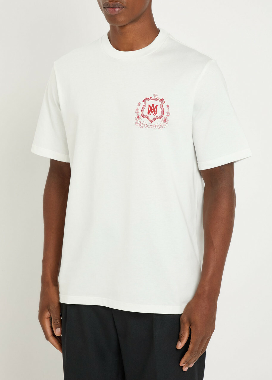 Amiri Ma Crest Logo-print Cotton T-shirt Ivory Amiri