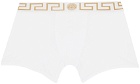 Versace Underwear Two-Pack Black & White Greca Border Boxers
