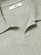 Mr P. - Ribbed Boiled Wool Polo Shirt - Gray
