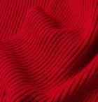 Johnstons of Elgin - Ribbed Cashmere Scarf - Red