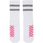 Off-White White and Red Reversed Sport Socks