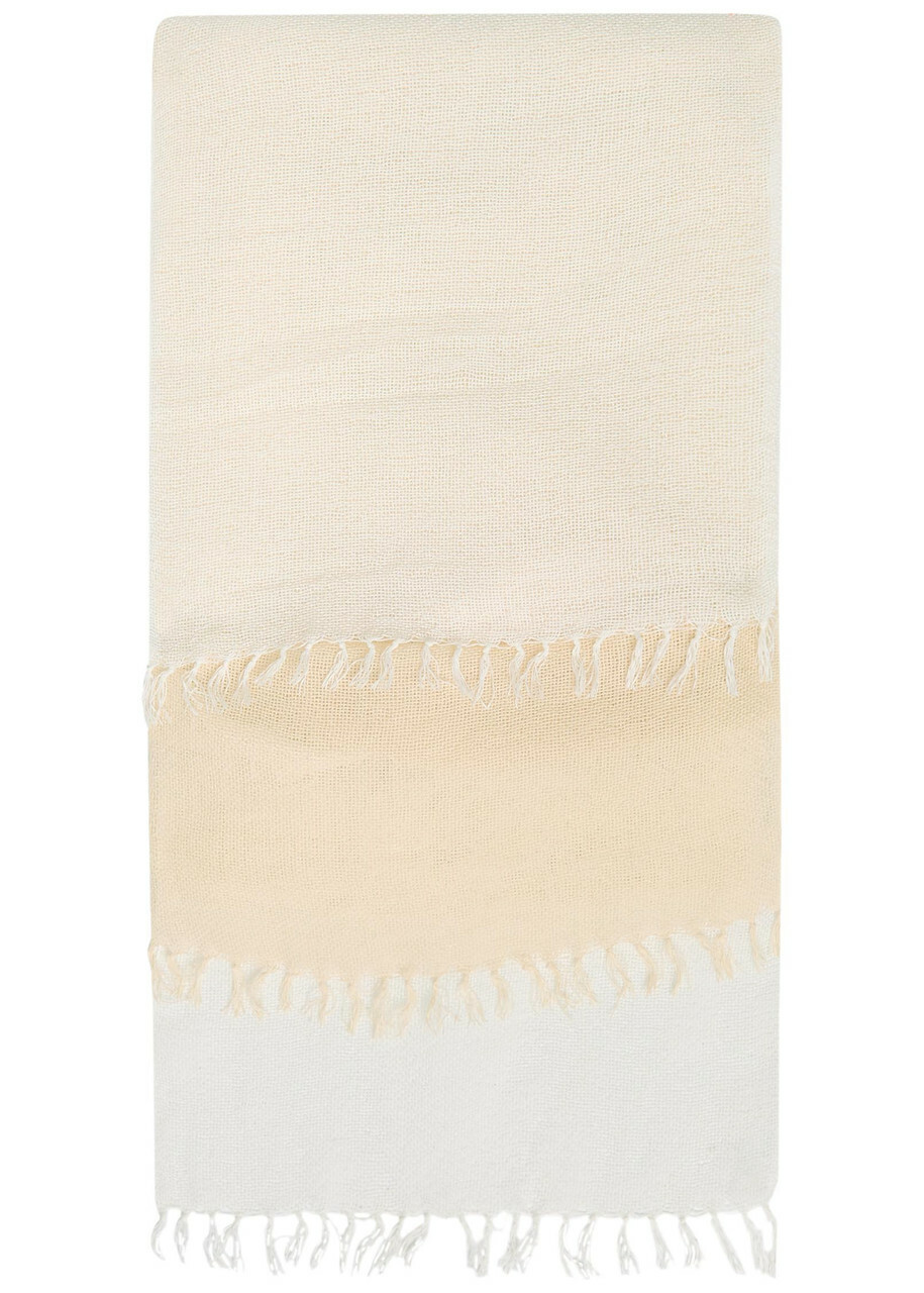 Issey Miyake Slits Cotton Stole - White - One Size