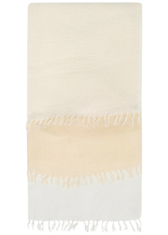 Photo: Issey Miyake Slits Cotton Stole - White - One Size
