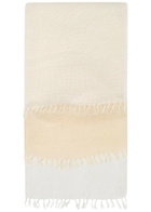 Issey Miyake Slits Cotton Stole - White - One Size