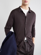 Caruso - Silk and Cotton-Blend Cardigan - Brown