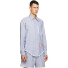 Daniel W. Fletcher Blue and White Striped Oxford Shirt