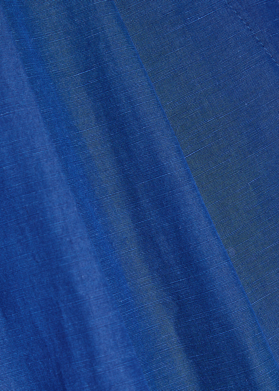 Blaze Milano Selle Pleated Silk and Linen-blend Shorts Blue