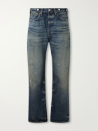 Junya Watanabe - Distressed Paint-Splattered Flared Jeans - Blue
