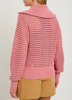 Varley Eloise Open-knit Cotton Sweatshirt Light Pink